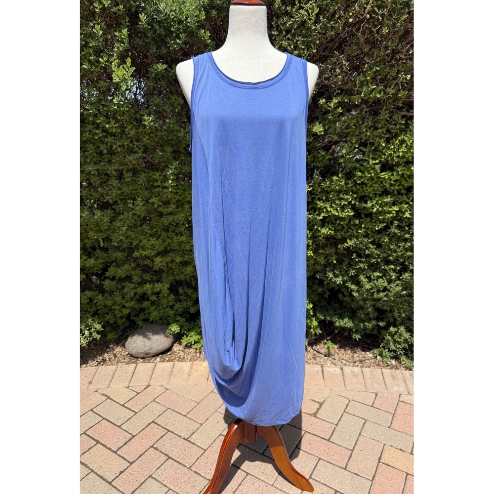 RACHEL Rachel Roy Draped Asymmetric Hem Tank Maxi Dress Periwinkle Blue XL